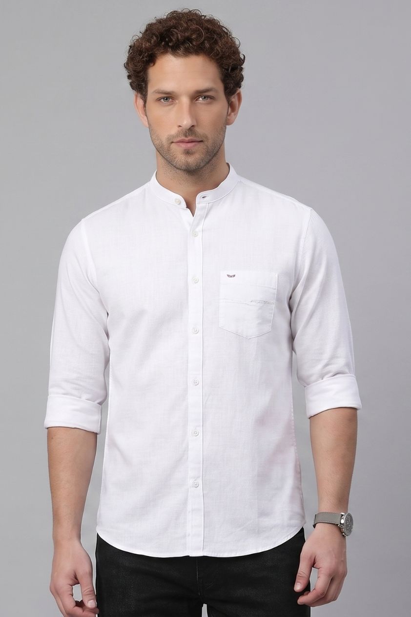 Premium White Formal Cotton Shirt for Men - Image 3