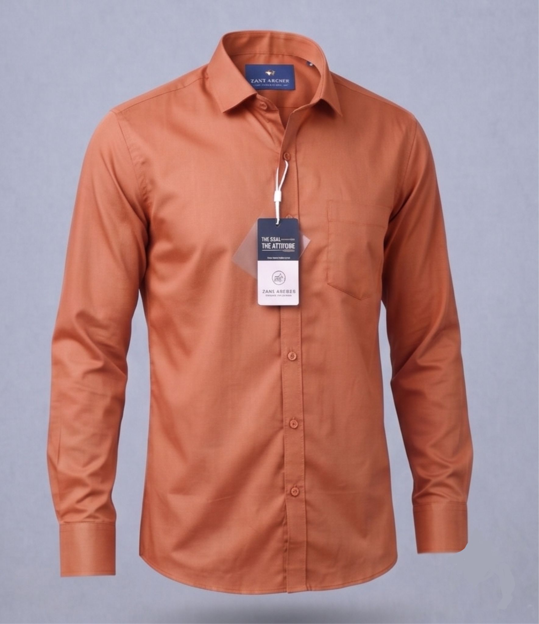 Saffron cotton shirt for men - Image 4