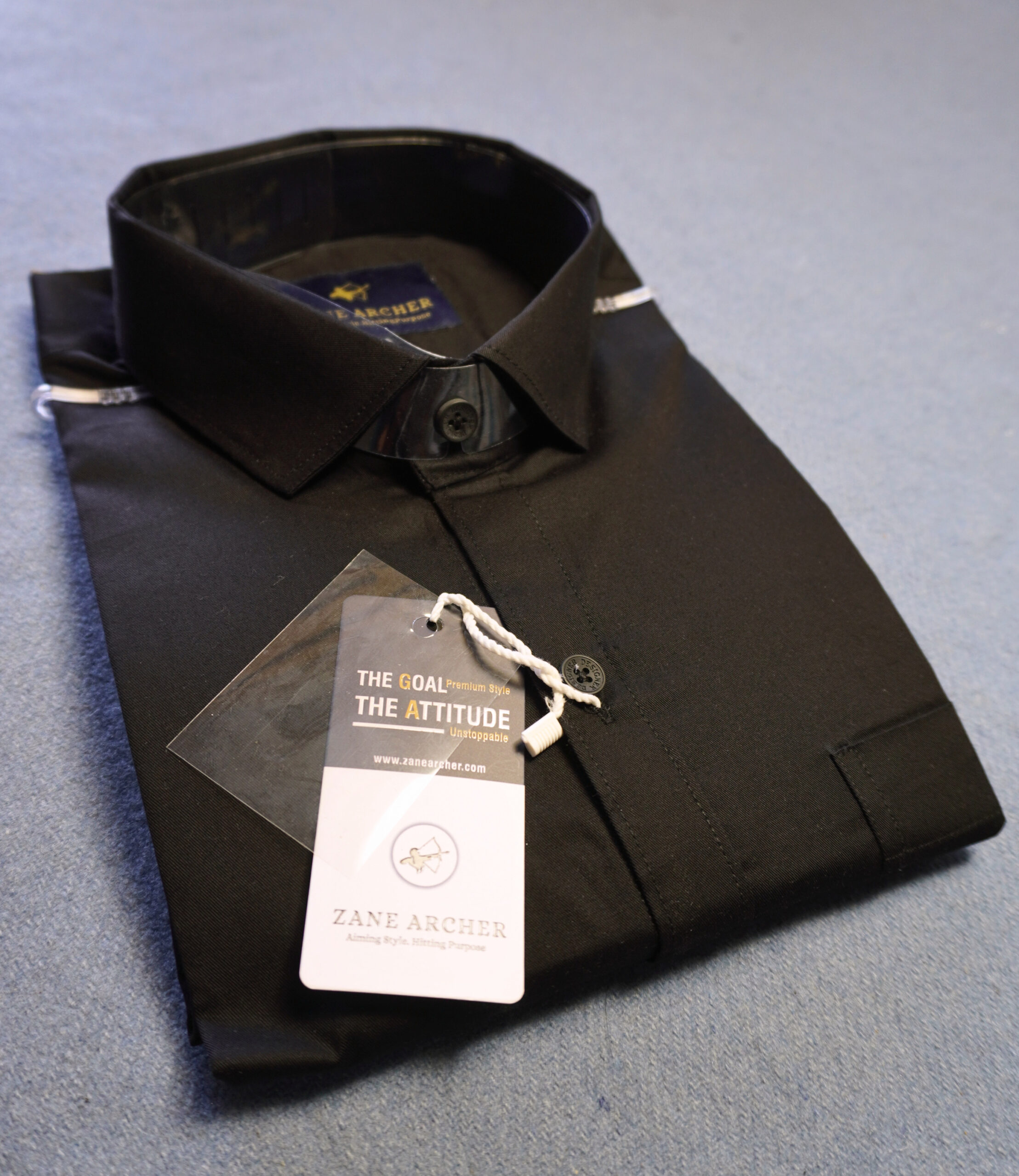 Premium Black Formal Cotton Shirt for Men - Image 3