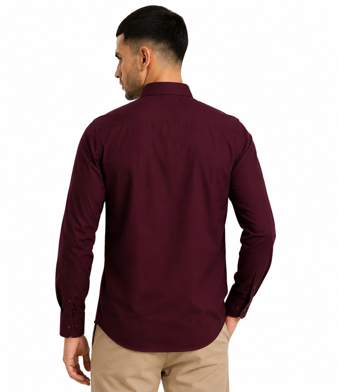 Maroon Cotton Shirt - Image 4