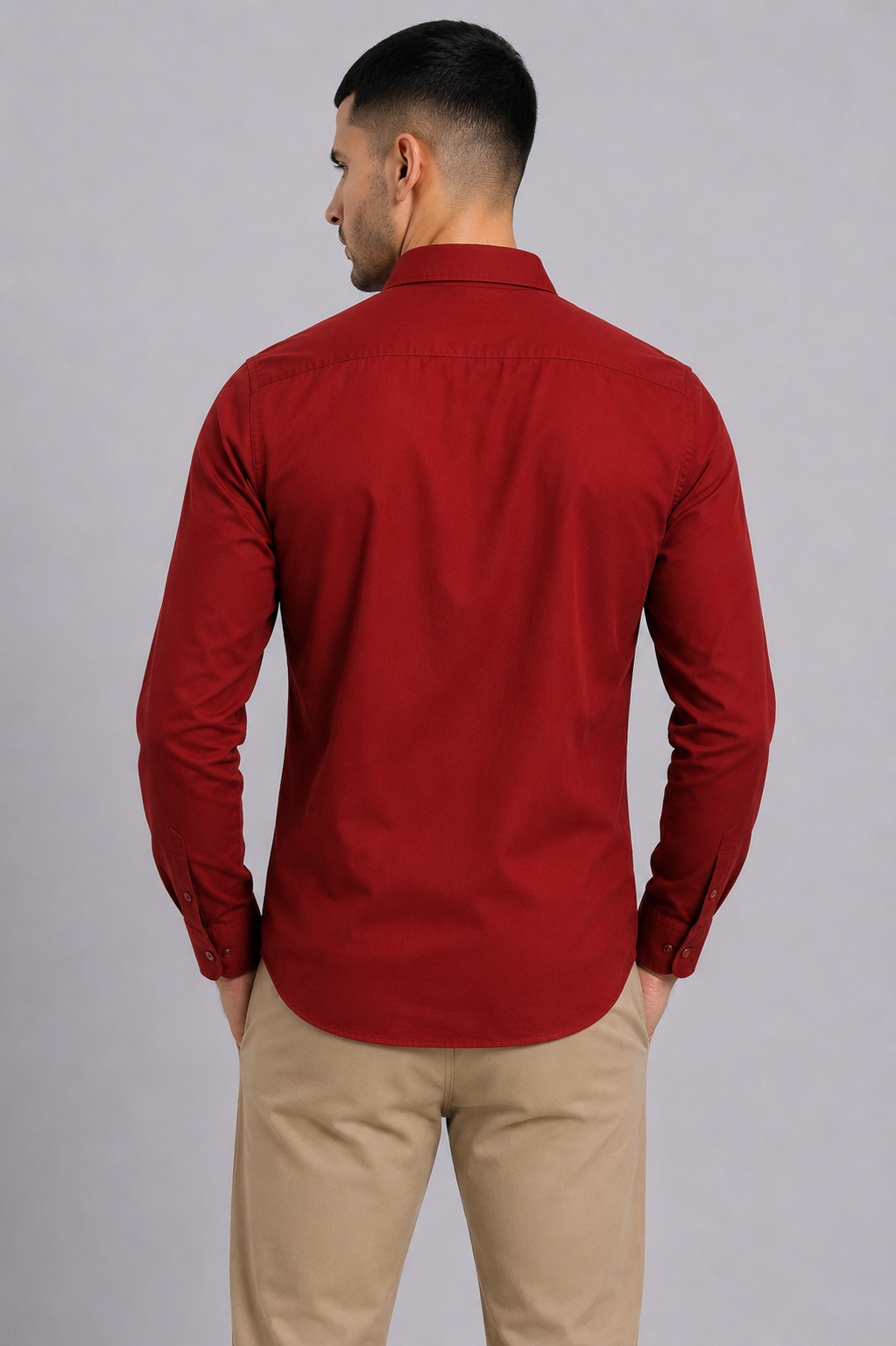 Red Cotton Shirt - Image 4