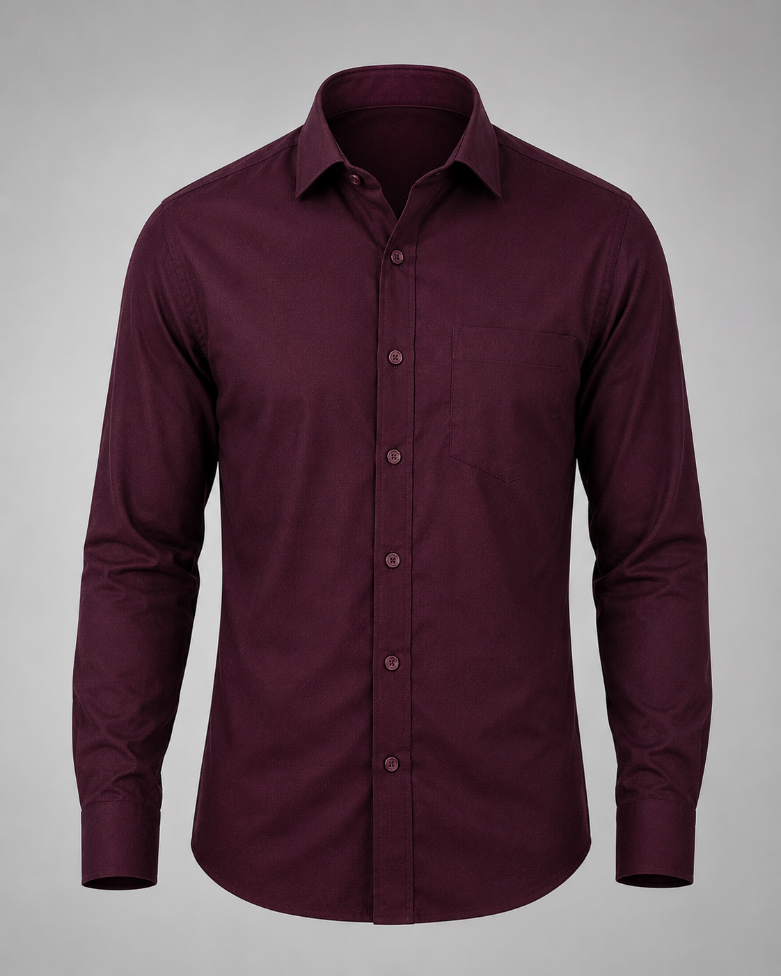 Maroon Cotton Shirt - Image 3