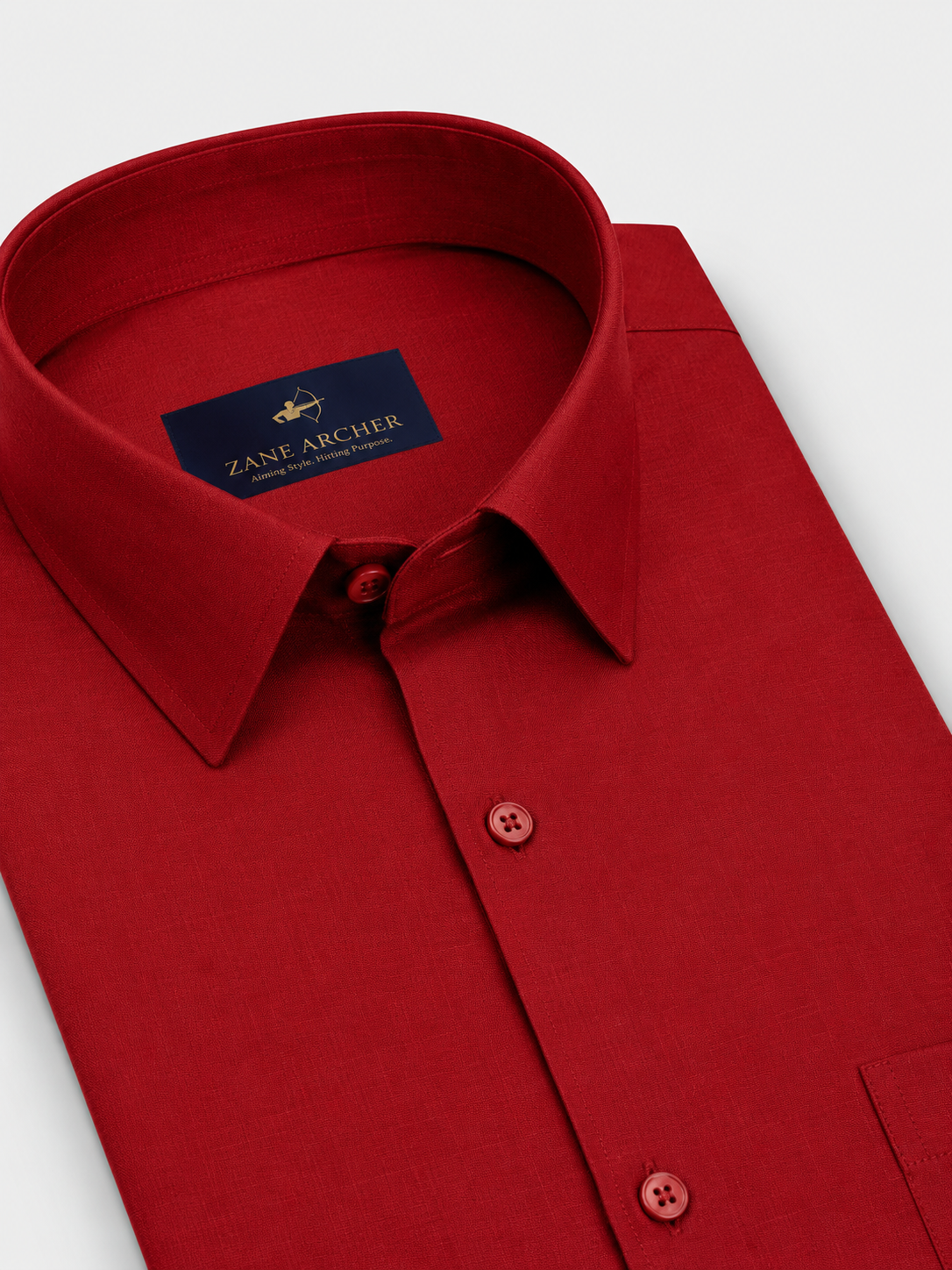 Red Cotton Shirt - Image 2