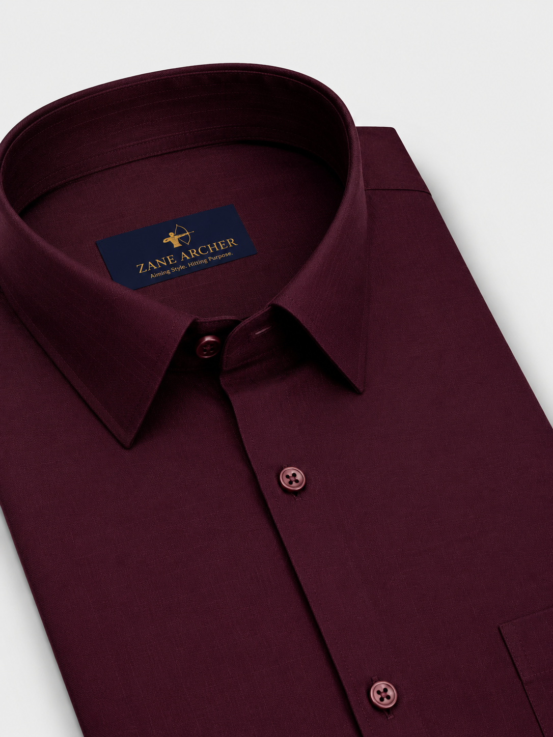 Maroon Cotton Shirt - Image 2