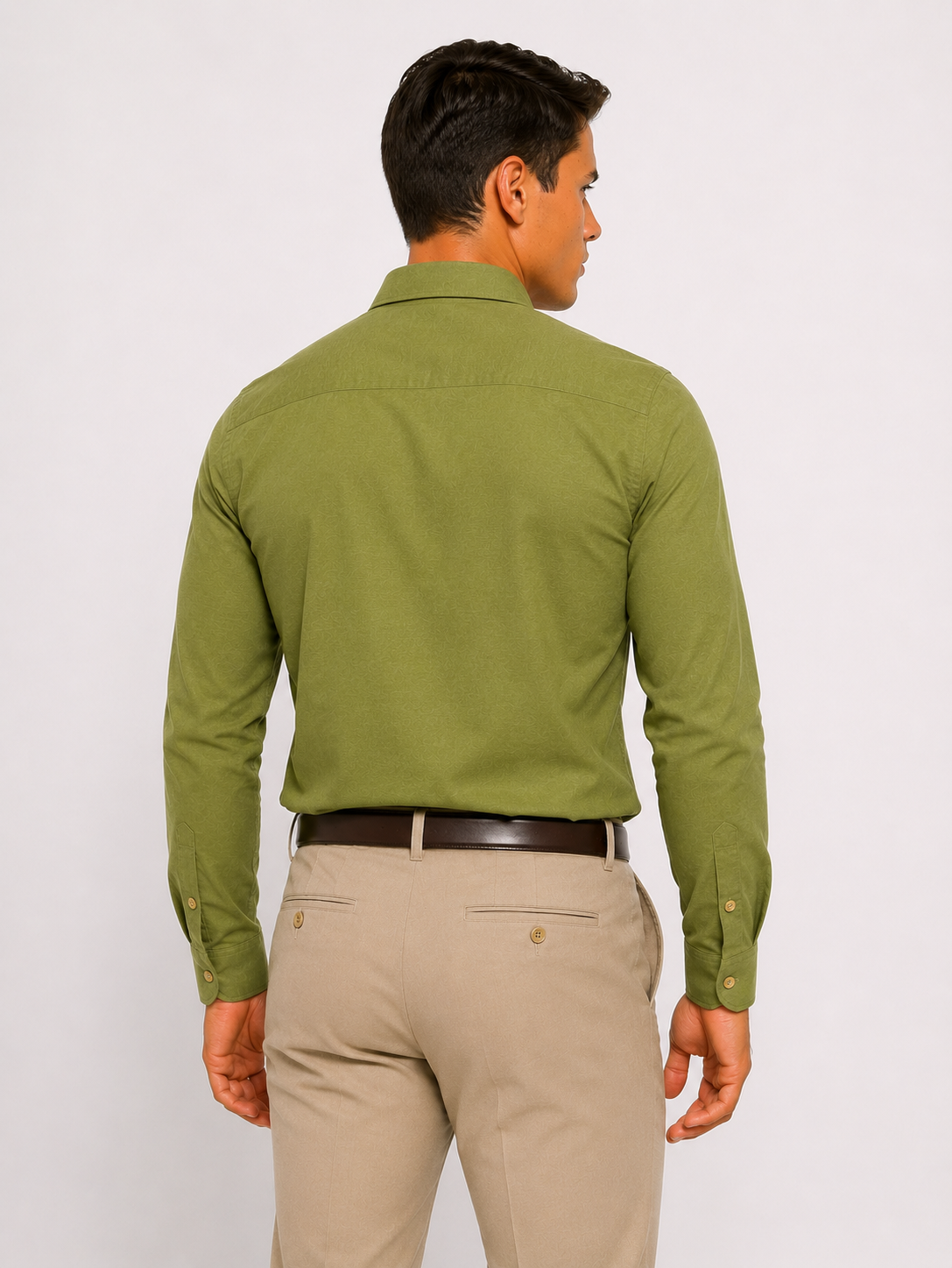 Green Linen Cotton Shirt - Image 2