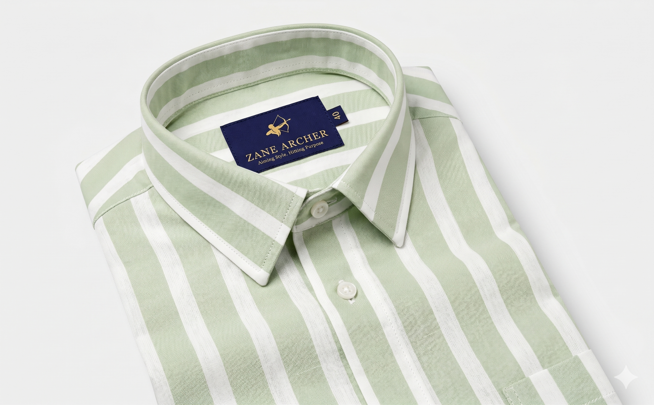 Green Stripe Cotton Shirt - Image 3