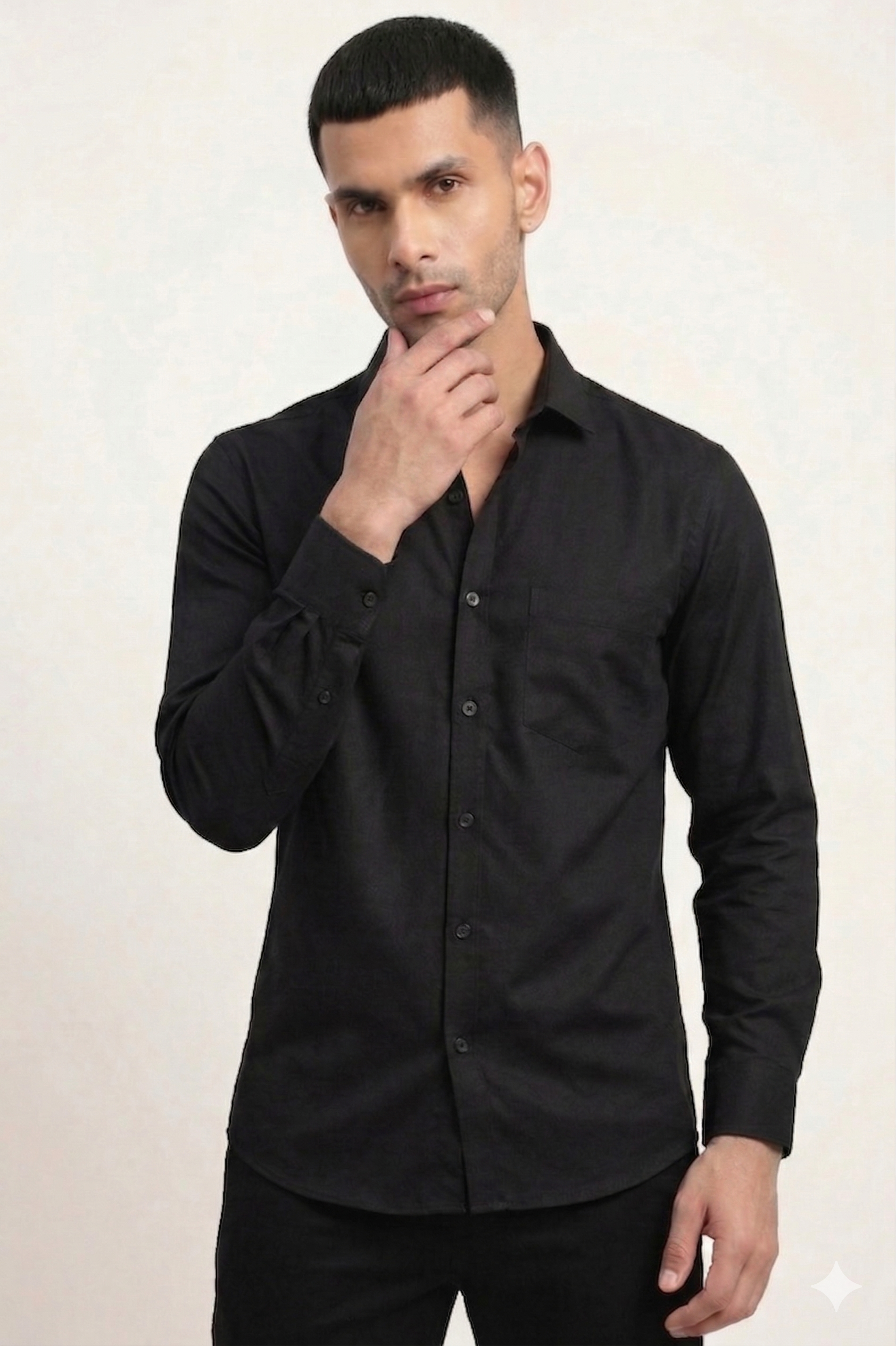 Premium Black Formal Cotton Shirt for Men - Image 5