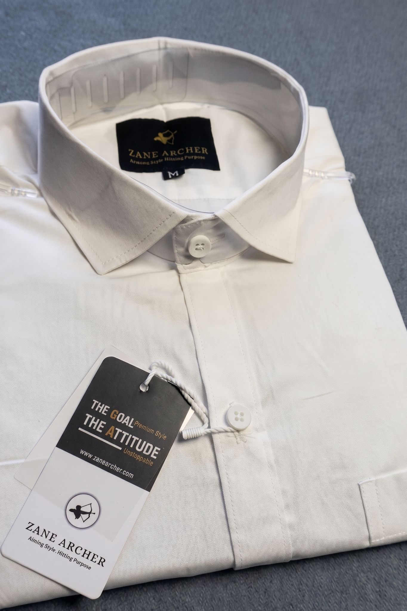 Premium White Formal Cotton Shirt for Men - Image 3