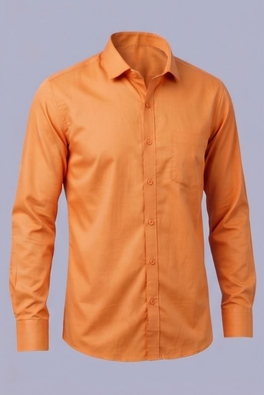 Saffron cotton shirt for men - Image 4