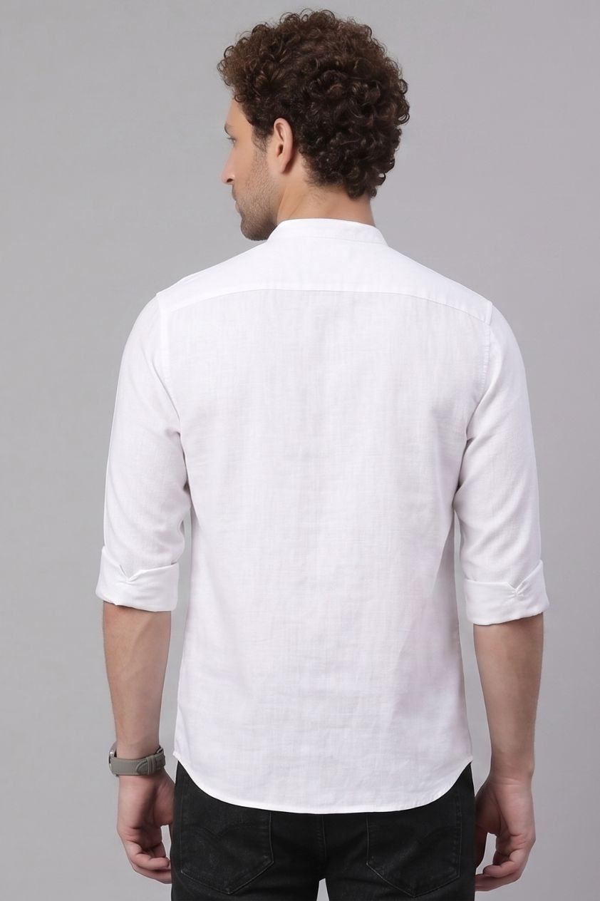 Premium White Formal Cotton Shirt for Men - Image 4