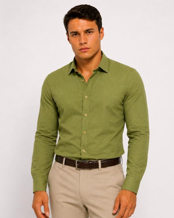 Green Linen Cotton Shirt