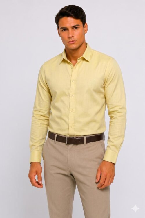 yellow-linen-cotton-shirt